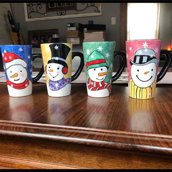 Vintage Christmas Snowmen mug set - Picture 2 of 8